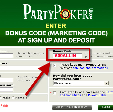 Party Poker Bonus Code - $25 Free + $6000 Bonus