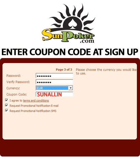 Sun Poker Coupon Code Sun Poker Coupon Code