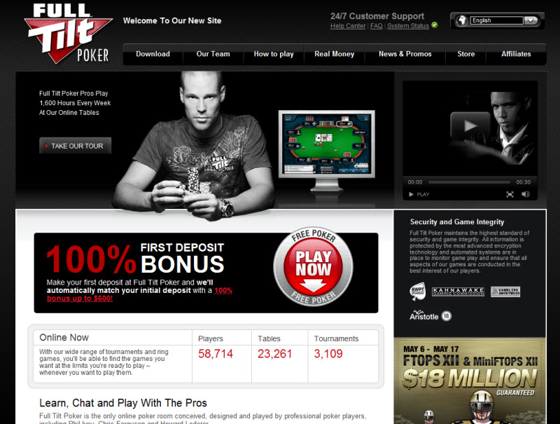 Full Tilt Poker Website - View